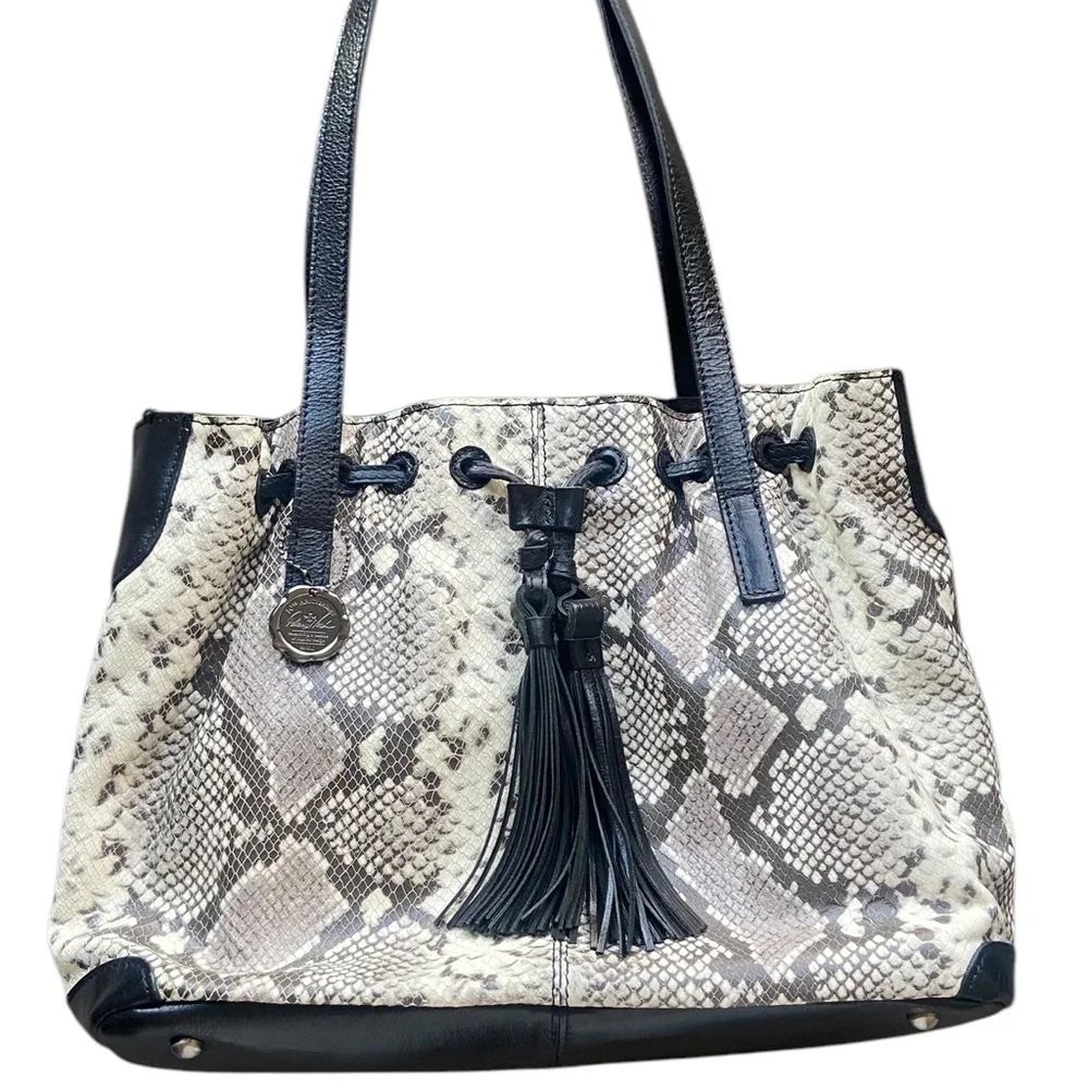Patricia Nash Leather Drawstring Tassel Witney Tote Bag